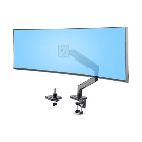 StarTech.com Monitor Desk Mount For 49" Ultrawide Curved Screen, Max 44lb - Befestigungskit (Federarm, Schwenkarm, Basis, VESA-Halterung, C-Klemme Montage 10-80 mm, Tüllenmontage 10 - 35 mm) - verstellbarer Arm mit mechanischer Feder - für - 0065030906333 - image 1