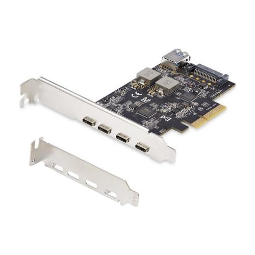 StarTech.com 5-Port USB PCIe Card, USB 3.2 10Gbps, PCI Express Card with 4x USB-C Ports, 1x USB-A Internal Port, USB PCIe Controller Card, Windows/macOS/Linux (PS4C3IA3-USB-C-CARD) afbeelding 1