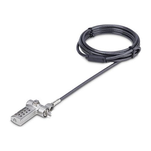 StarTech.com Serialized Laptop Lock, Works w/Noble Wedge/Nano/K-Slot - Sicherheitskabelschloss - Universal - schwarz & silber - 2,0m - TAA-konform (UNIVCS-LAPTOP-LOCK) afbeelding 1