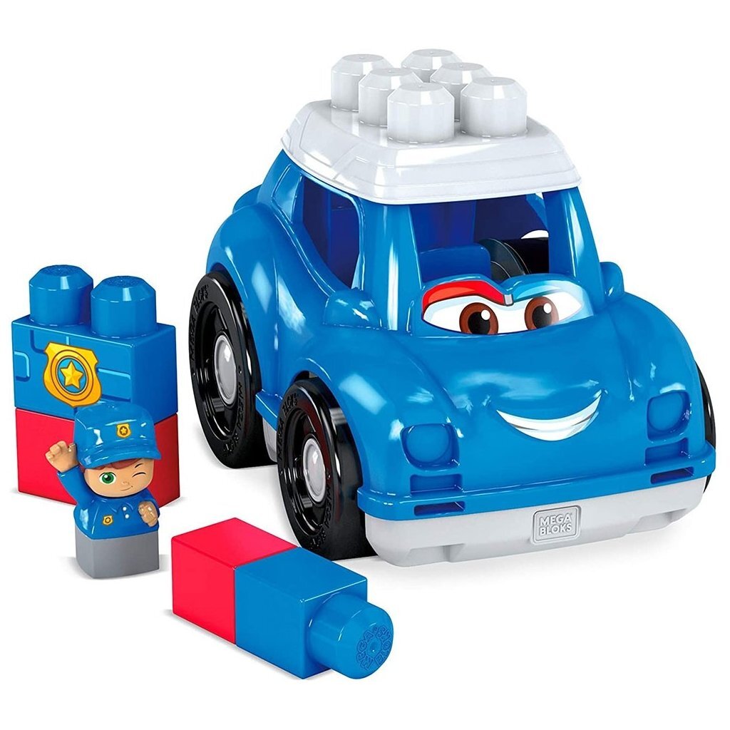 Mega Bloks First Builders Vehicle Assortment with Police Car, Fire Truck, and School Bus