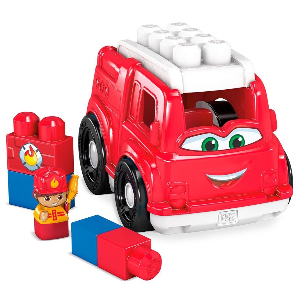 Mega Bloks First Builders Vehicle Assortment with Police Car, Fire Truck, and School Bus