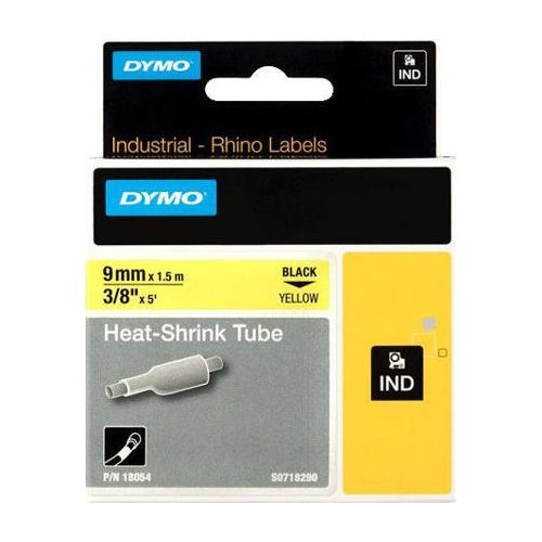 Dymo IND Schrumpfschlauch, 9mm, schwarz/gelb (S0718290/18054) afbeelding 1