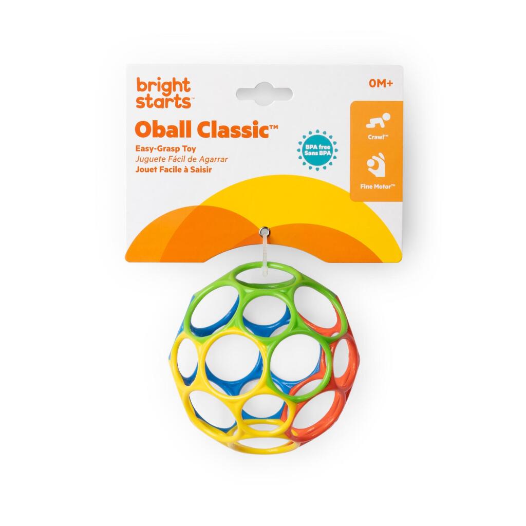 BRIGHT STARS Oball Classic flexible ball, easy to handle, sensory activity toy, multicolor 0 M+