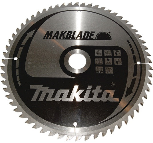Makita MAKBLADE - Kreissägeblatt - für Holz - 260 mm - 60 Zähne - für Makita LF1000 (B-32801) afbeelding 1