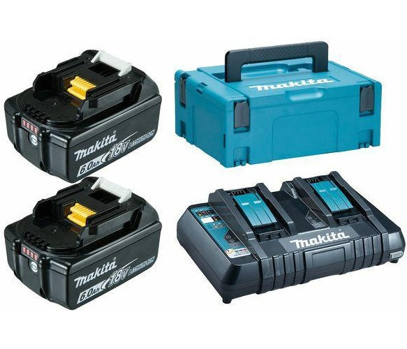 Makita Energy Kit 198077-8 2x BL1860B + DC18RD (198077-8) afbeelding 1