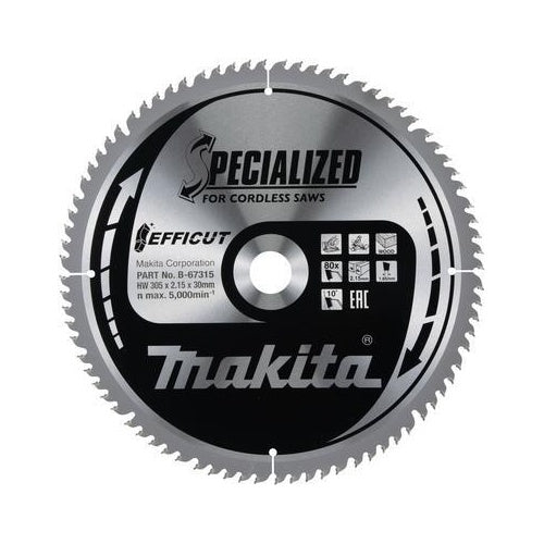 Makita Specialized EFFICUT - Kreissägeblatt - für Holz, Metall - 305 mm - 80 Zähne afbeelding 1