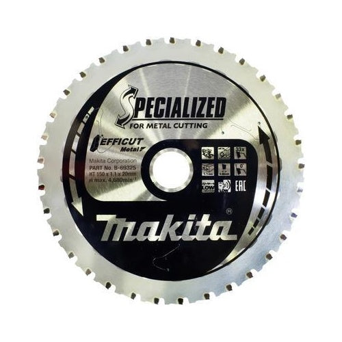 Makita Specialized EFFICUT - Kreissägeblatt - für Holz, Metall, Aluminium - 150 mm - 33 Zähne - für Makita DCS553, DCS553RTJ, LXT DCS553Z afbeelding 1