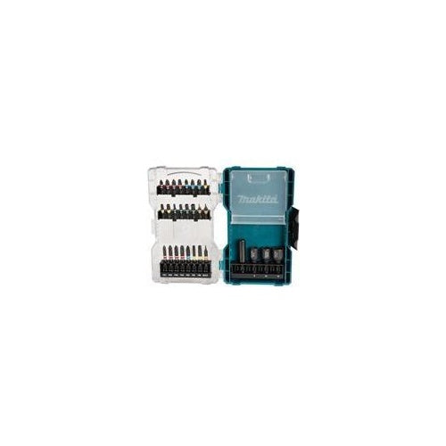 Makita - Set aus Schraubendreher-Bit und Anschluss - 28 Stücke - torx, phillips, pozidriv, hex, slot (E-07048) afbeelding 1