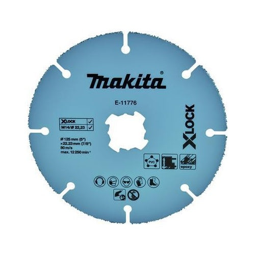 Makita - Schneidscheibe - für Kupfer, Polyvinylchlorid (PVC), Gipskartonplatten, faserverstärkter Kunststoff - 125 mm - Körnung: 40 afbeelding 1