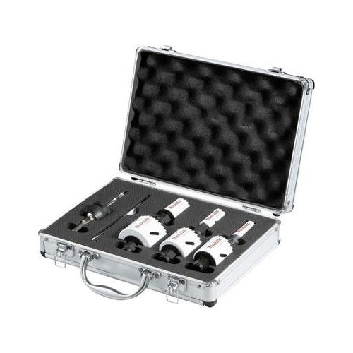 Makita EZYCHANGE - Lochsägenset - für Holz, Kunststoff, Aluminium, Edelstahl, nicht eisenhaltiges Metall, Stahl - 7 Stücke - 22 mm, 38 mm, 44 mm, 29 mm, 57 mm, 19 mm afbeelding 1
