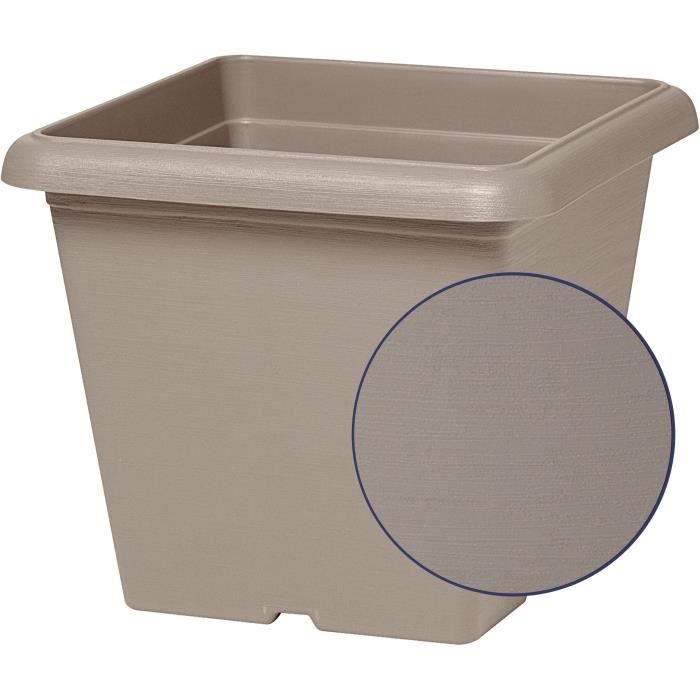GARDEN ID Teramo Square Flower Pot - Taupe 40 x 35 cm - Scratch Resistant