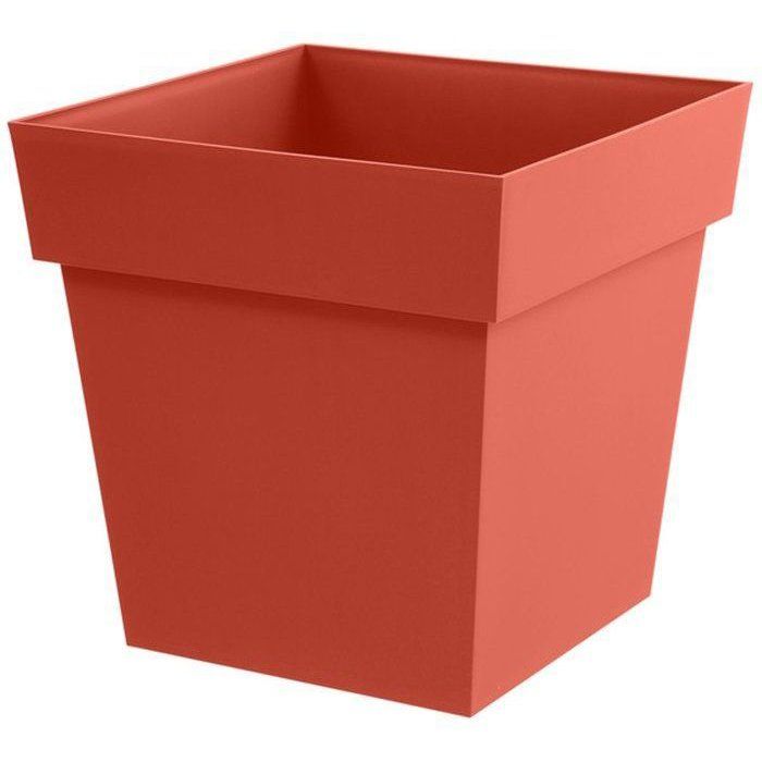 Square Flower Pot - EDA - Tuscany - 32 cm - 22 L - Indoor/Outdoor - 32 x 32 x H.32 cm - Terracotta
