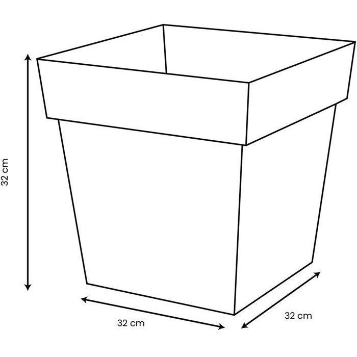 Square Flower Pot - EDA - Tuscany - 32 cm - 22 L - Indoor/Outdoor - 32 x 32 x H.32 cm - Terracotta