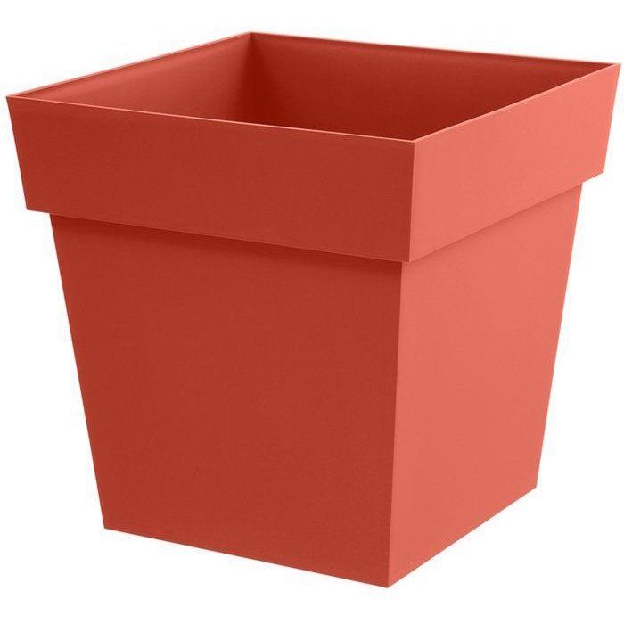 Square Flower Pot - EDA - Tuscany - 50 cm - 87 L - Indoor/Outdoor - 49.5 x 49.5 x H.52.5 cm - Terracotta