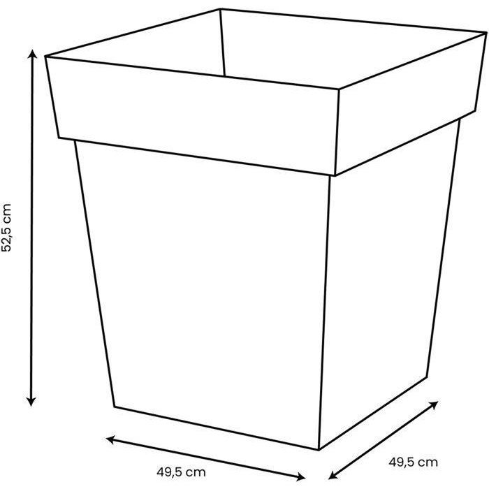 Square Flower Pot - EDA - Tuscany - 50 cm - 87 L - Indoor/Outdoor - 49.5 x 49.5 x H.52.5 cm - Terracotta