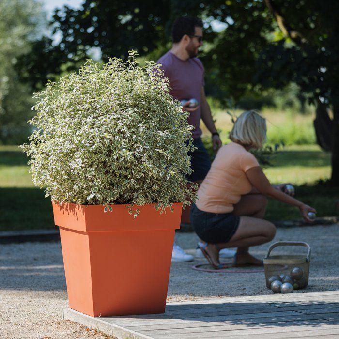 Square Flower Pot - EDA - Tuscany - 50 cm - 87 L - Indoor/Outdoor - 49.5 x 49.5 x H.52.5 cm - Terracotta