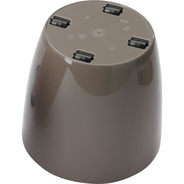 GARDEN ID Shiny Taupe Plant Pot - 30 x 27 cm - Ceramic Look - Waterproof - With Wheels