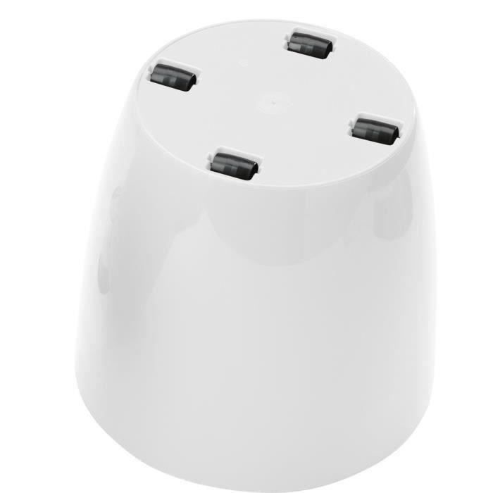 GARDEN ID Glossy Plant Pot - Shiny White - 35 x 32 cm - Ceramic Look - Waterproof - With Wheels