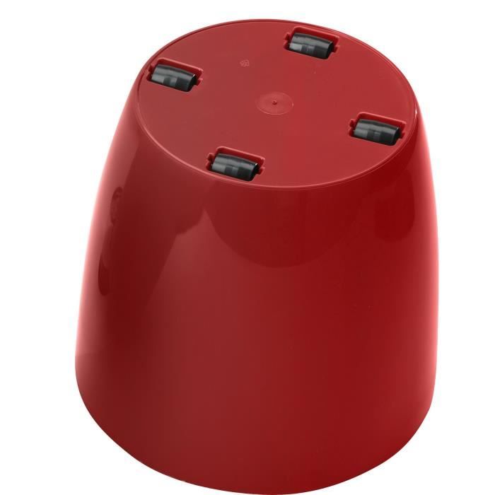 GARDEN ID Glossy Plant Pot - Shiny Red - 35 x 32 cm - Ceramic Look - Waterproof - With Wheels