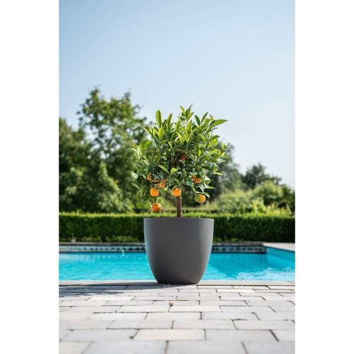 GARDEN ID Flower Pot - Phoenix Anthracite - 48 x 42 cm - 100% Recycled - Frost and UV Resistant