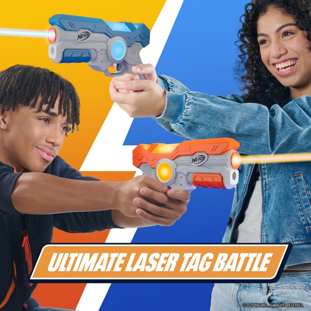 Nerf Laser OPS Battle 2 Pack - Red and Blue Blasters