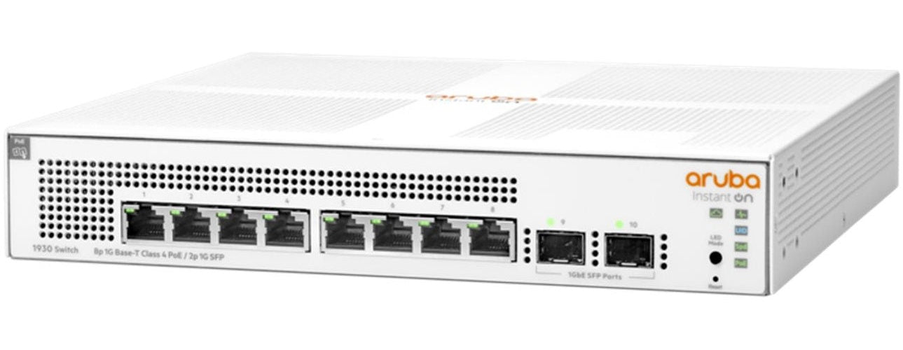 HPE | Switch JL681A 1930 8G Class4 PoE 124W | 8 x 10/100/1000 PoE+ - 2 x Gigabit SFP | L2+ Managed | Rack Mountable afbeelding 1