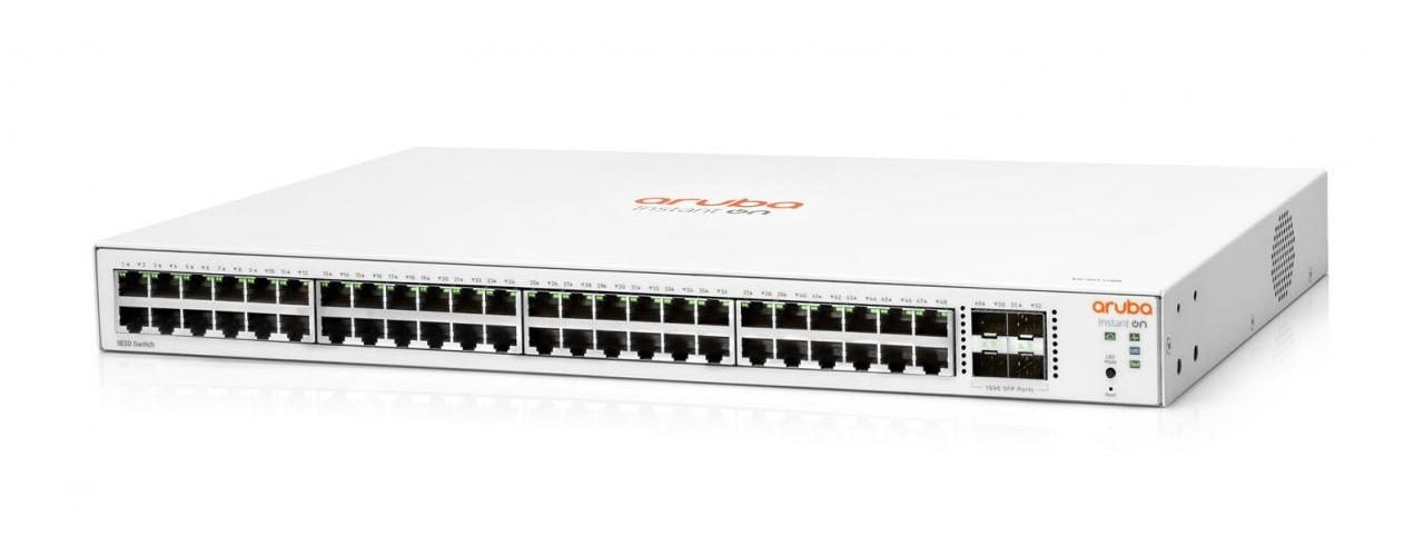 HPE Networking Instant On 1830 48G 4SFP Switch - Switch - Smart - 48 x 10/100/1000 + 4 x Gigabit SFP - Desktop, an Rack montierbar afbeelding 1