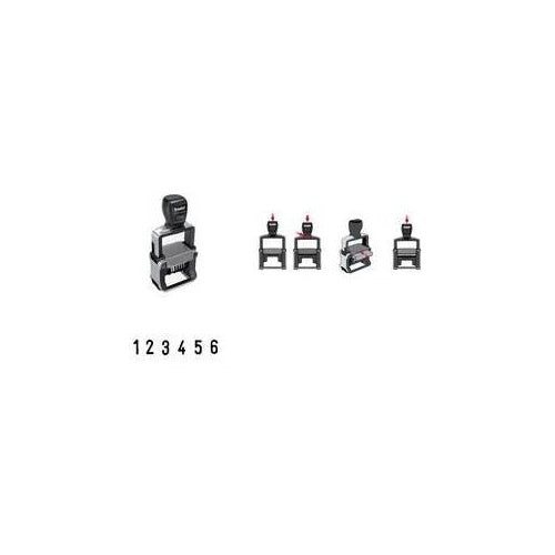 Trodat | Numbering Stamp Professional 4.0 5546PR4 6-Digit | Brushed Stainless Steel Housing | Black Cap afbeelding 1