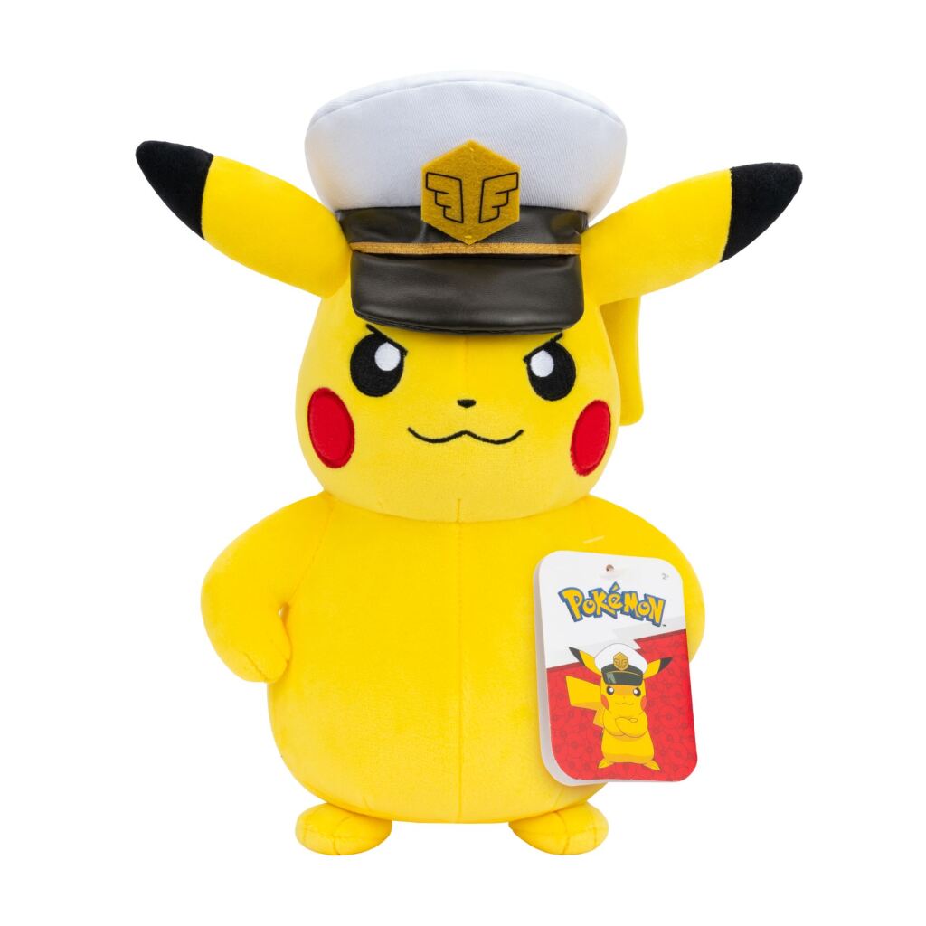Pokémon Plush Captain Pikachu 20 cm - Soft Toy with Captain's Hat
