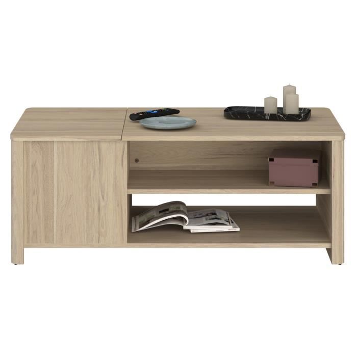 BETTY Coffee Table - Rectangular - Paper-Coated Particleboard - Oak Finish - W110 x H42 x D60 cm