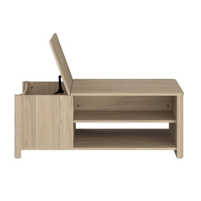 BETTY Coffee Table - Rectangular - Paper-Coated Particleboard - Oak Finish - W110 x H42 x D60 cm
