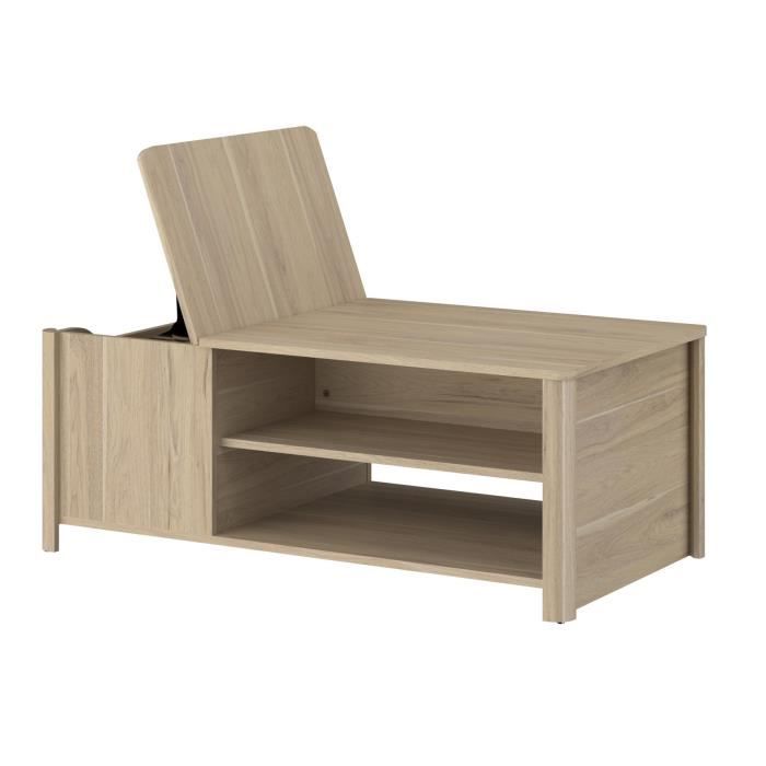 BETTY Coffee Table - Rectangular - Paper-Coated Particleboard - Oak Finish - W110 x H42 x D60 cm