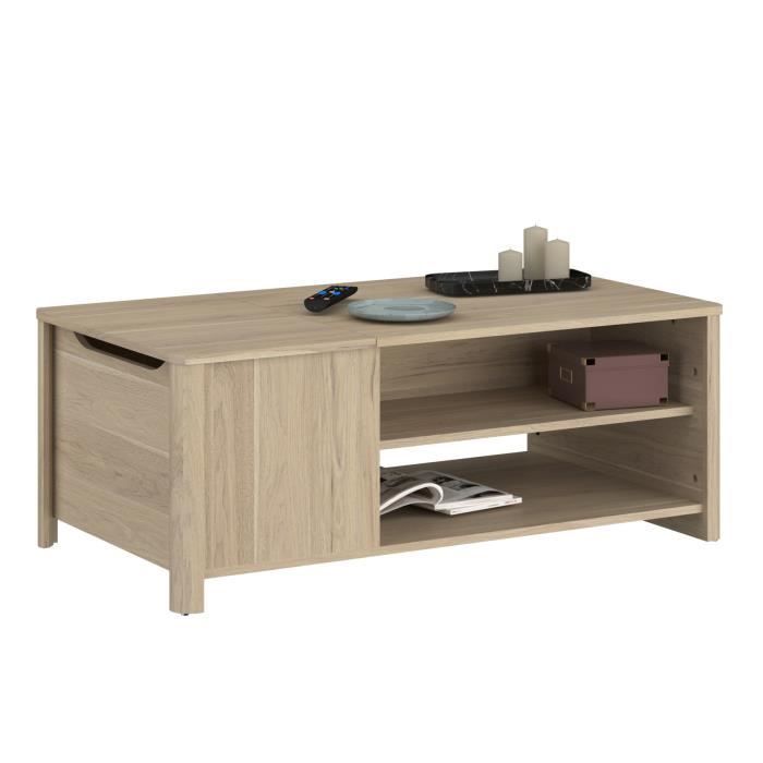 BETTY Coffee Table - Rectangular - Paper-Coated Particleboard - Oak Finish - W110 x H42 x D60 cm
