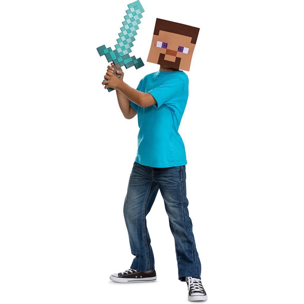 Minecraft Sword and Steve Mask Costume