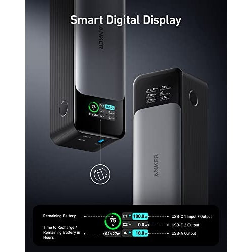 Anker 737 24000 mAh Schwarz - Silber (A1289011) afbeelding 3