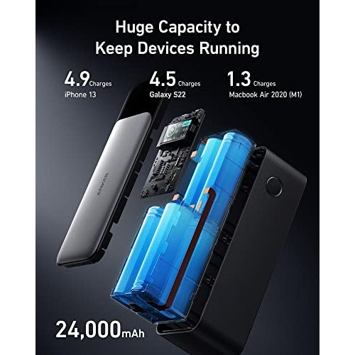 Anker 737 24000 mAh Schwarz - Silber (A1289011) afbeelding 4
