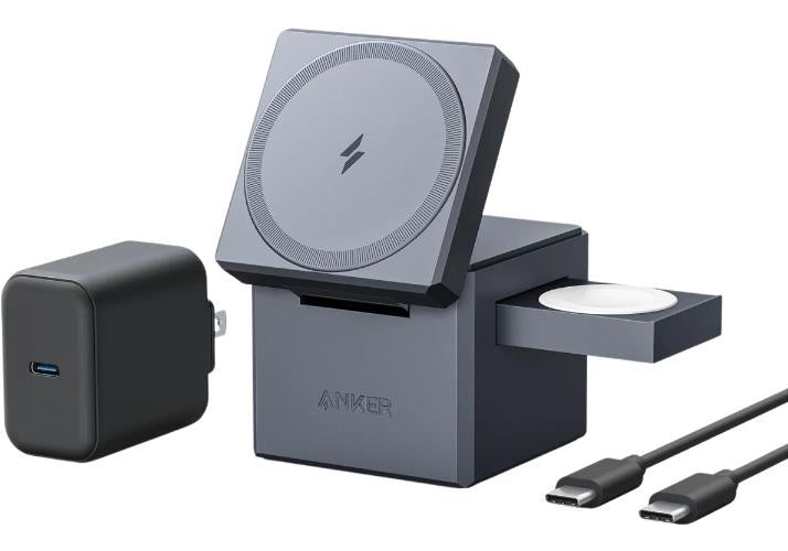 Anker Innovations Y1811G11 Ladegerät für Mobilgeräte Kopfhörer - Smartphone - Smartwatch Schwarz AC - USB Kabelloses Aufladen Schnellladung Drinnen (Y1811G11) afbeelding 1