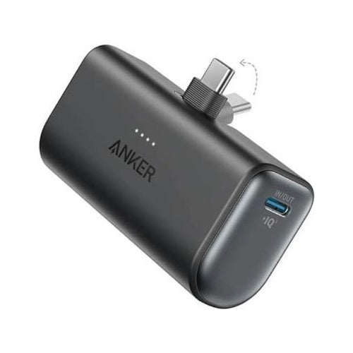 Anker Nano - Powerbank - 5000 mAh - 22.5 Watt - 3 A - IQ 3.0 - 2 Ausgabeanschlussstellen (24 pin USB-C) - Schwarz (A1653H11) afbeelding 1