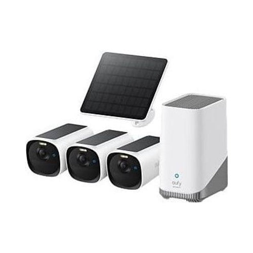 Eufy | Cam E40 3-Cam Kit E8144326 - HomeBase S380 Included | Solar Panel Compatible afbeelding 1