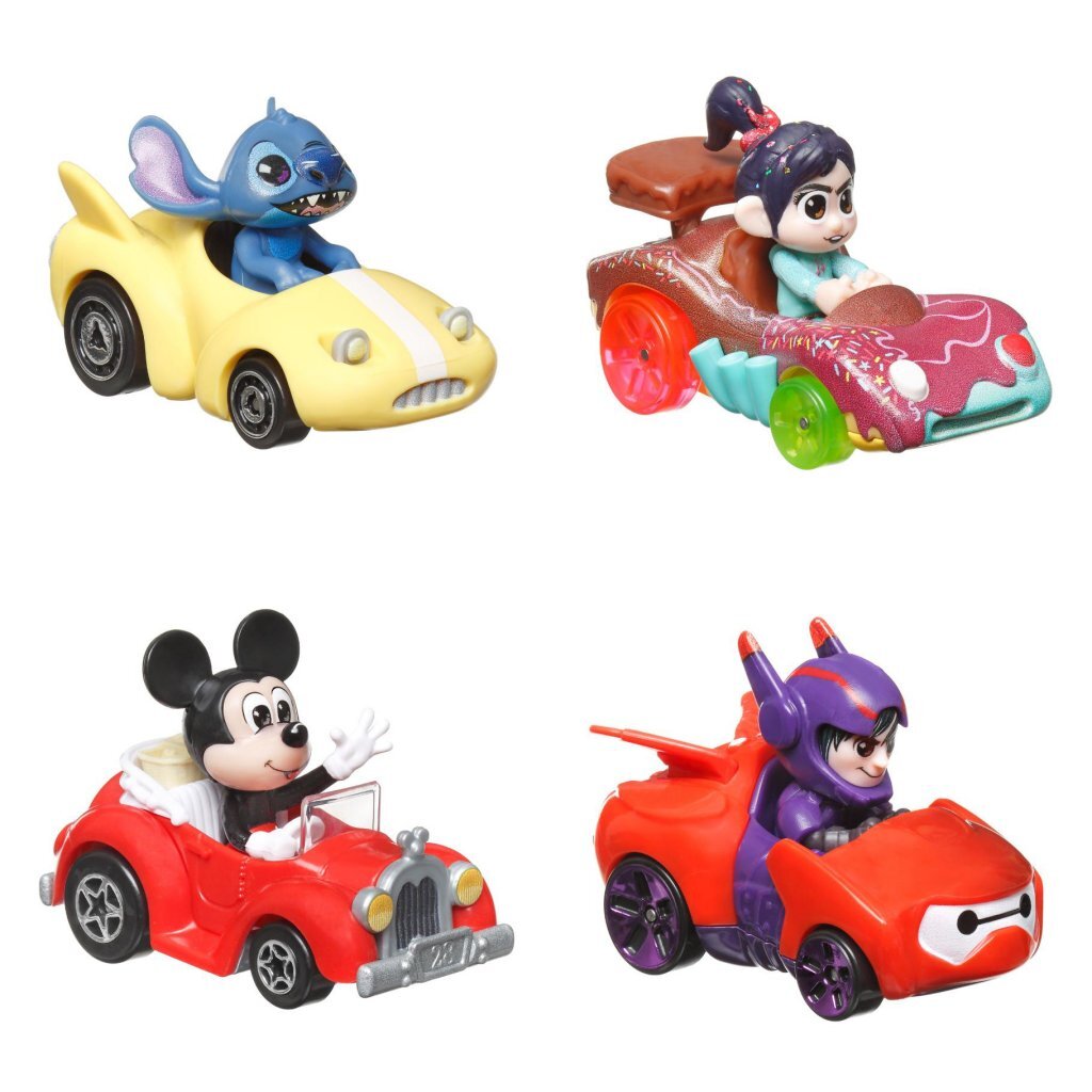 Hot Wheels Disney Racevers 4 Pack - Toy Cars for Kids 3+