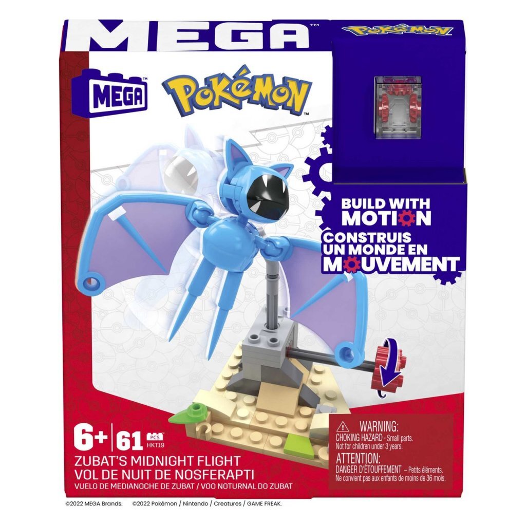 Pokémon Mega Bloks Zubat's Midnight Flight Building Set with Motion Brick 61-delig