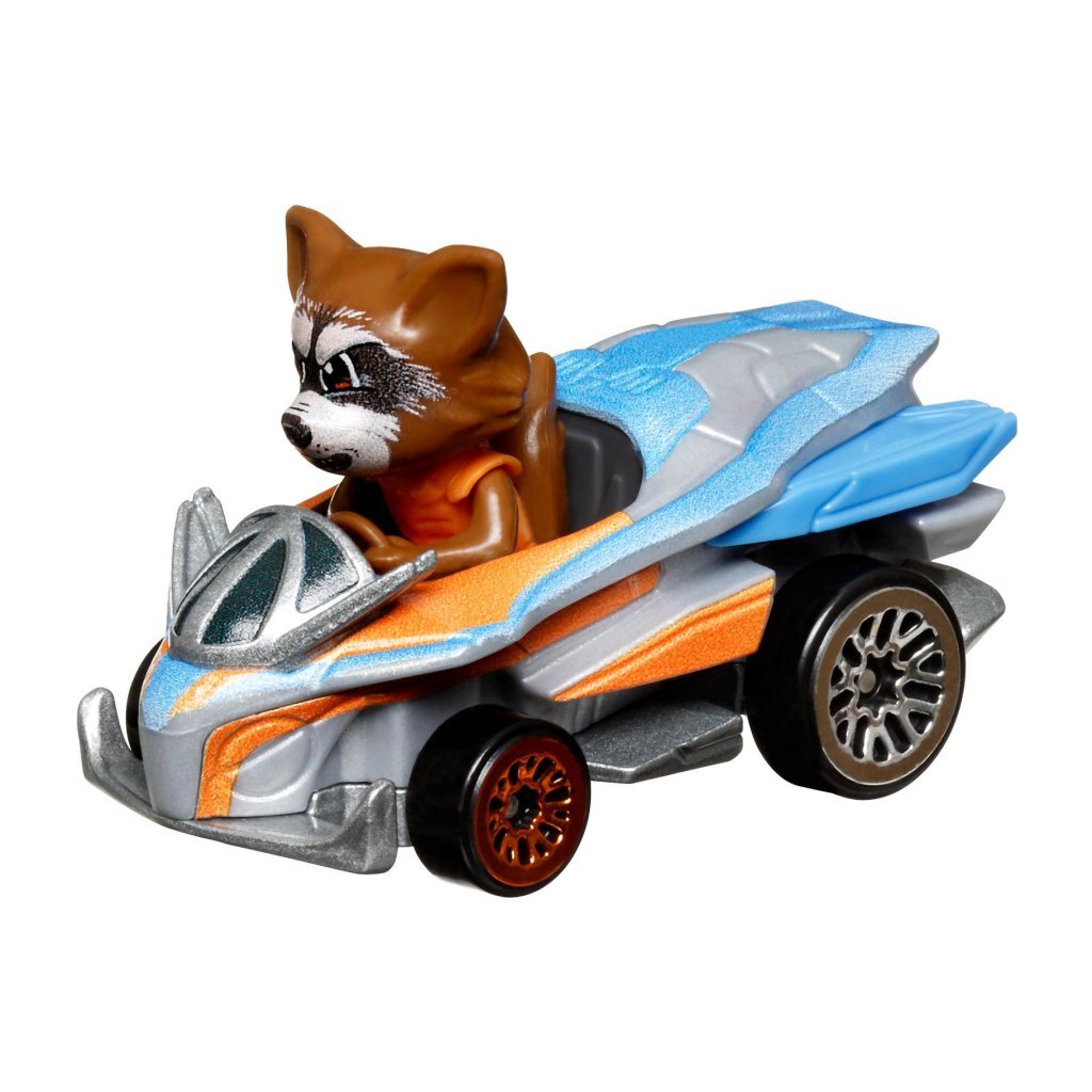 Hot Wheels Marvel Racers 5-Pack with Rocket, Black Panther, Captain Marvel, Captain America and Thanos
