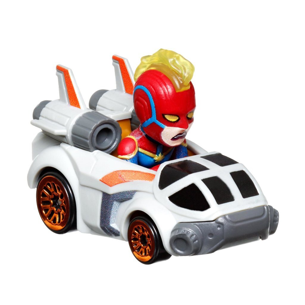 Hot Wheels Marvel Racers 5-Pack with Rocket, Black Panther, Captain Marvel, Captain America and Thanos