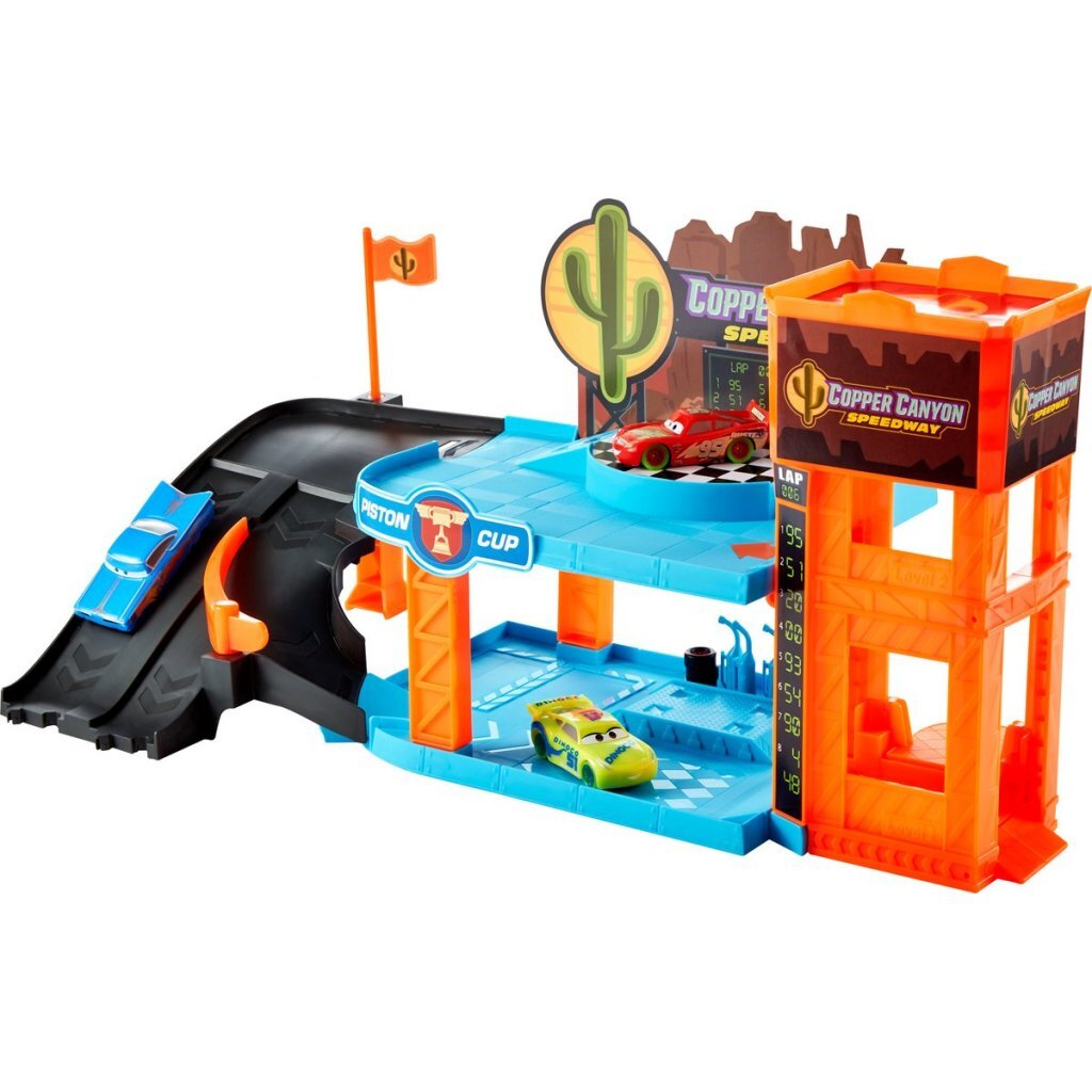 Disney Cars Garage Glow Racers + 3 Cars