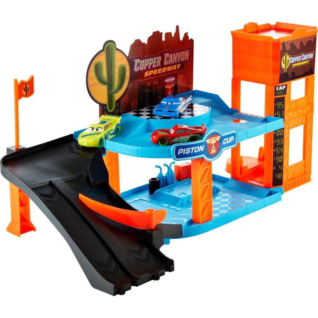 Disney Cars Garage Glow Racers + 3 Cars