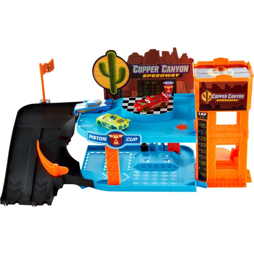 Disney Cars Garage Glow Racers + 3 Cars