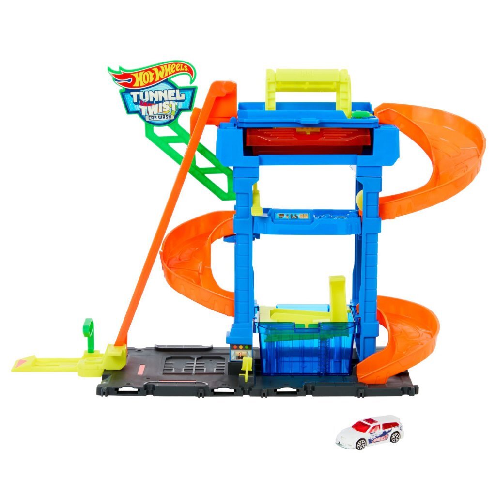 Hot Wheels City Tunnel Twist Car Wash - Color-Changing Action, Suitable for Ages 3+