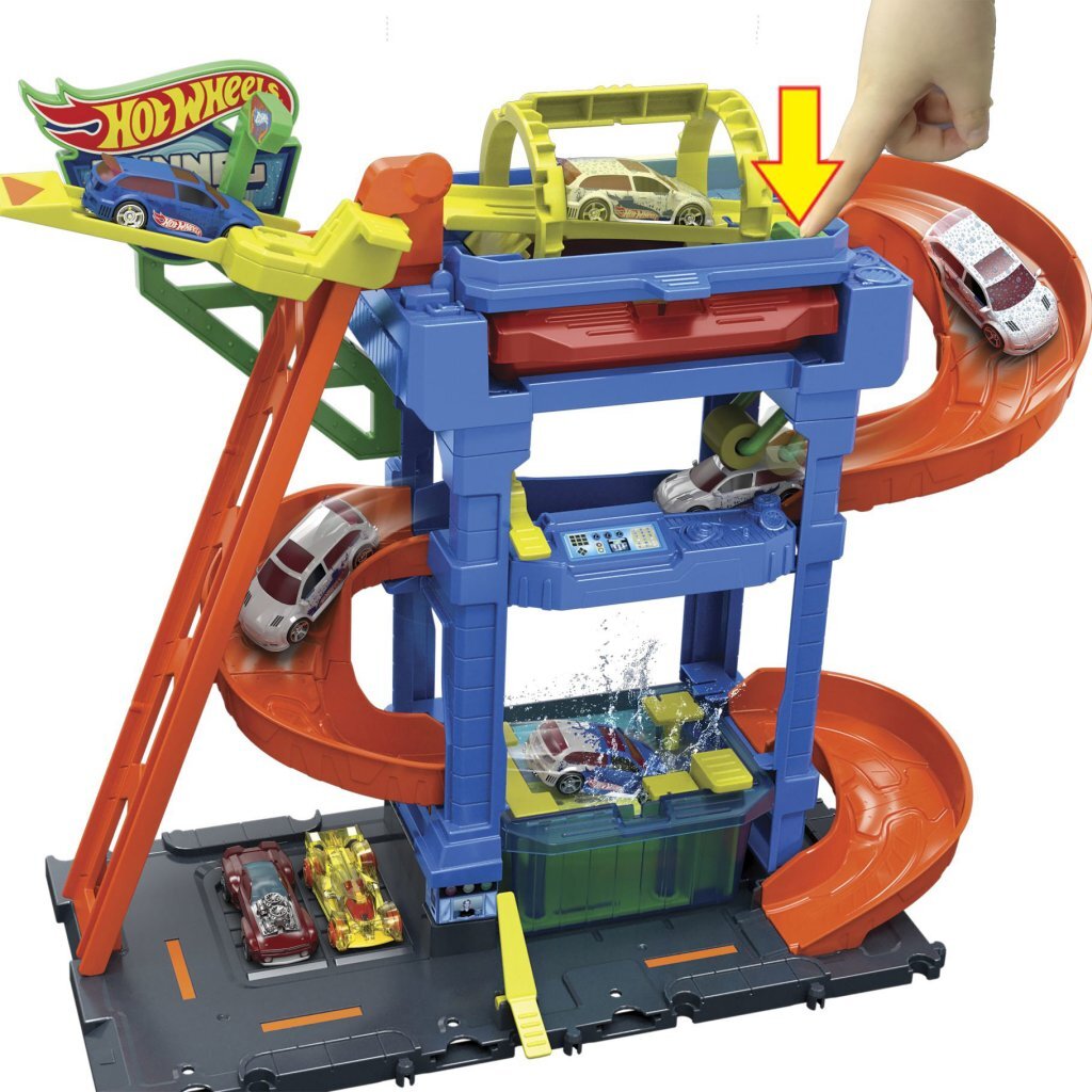 Hot Wheels City Tunnel Twist Car Wash - Color-Changing Action, Suitable for Ages 3+