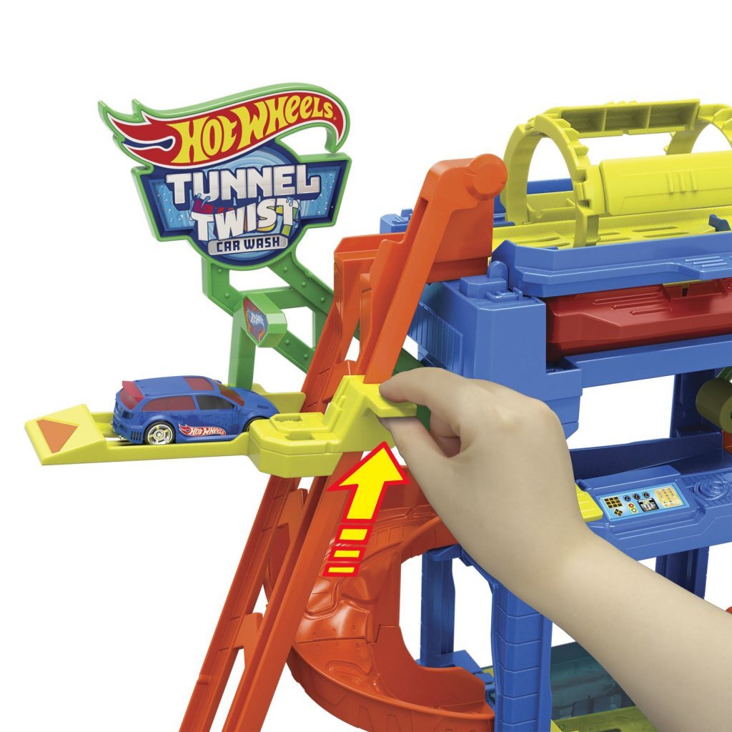 Hot Wheels City Tunnel Twist Car Wash - Color-Changing Action, Suitable for Ages 3+