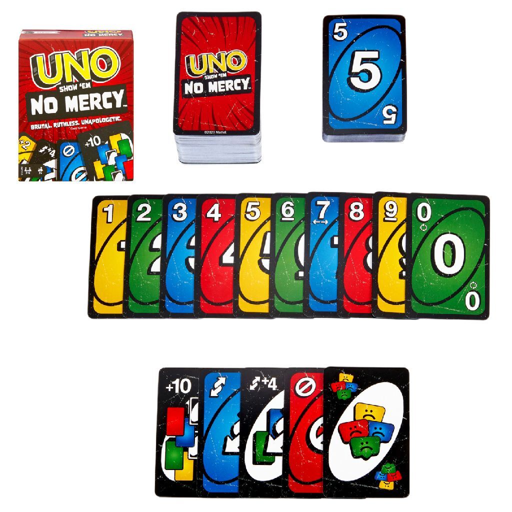 Mattel UNO No Mercy - Card Game with Strict Penalties - Family Fun